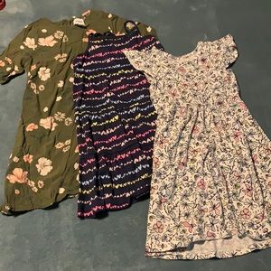 Lot of 3 items, size 5t girls, short sleeve and spaghetti strap dresses